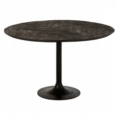 DINING TABLE ROUND 140 MANGO WOOD BLACK 140       - DINING TABLES